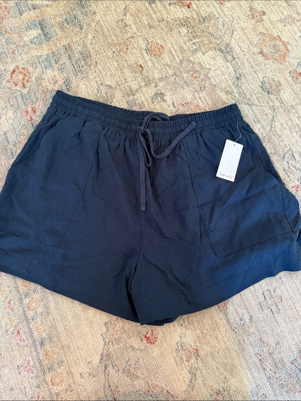 Splendid Navy Elastic Waist Drawstring Shorts
